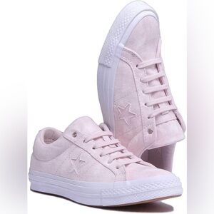 Converse One Star Ox shoes Barely Rose suede upper white sole men’s 9 women’s 11